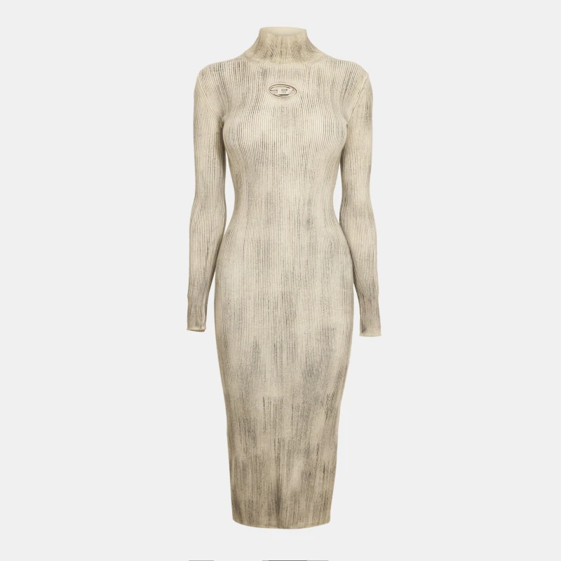 Image of Diesel Womens Zary Maxi Dress Brushed Nickel female 8