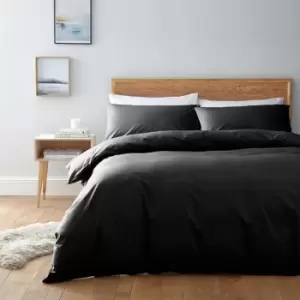 Image of Linea Egyptian 200 Thread Count Fitted Sheet - Black