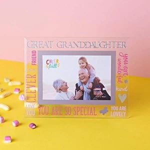 Image of 6" x 4" Cheerful Glass Photo Frame - Great Granddaughter