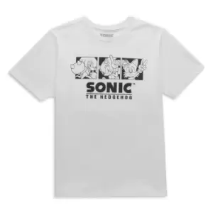 Image of Sonic The Hedgehog Trio Mens T-Shirt - White - M