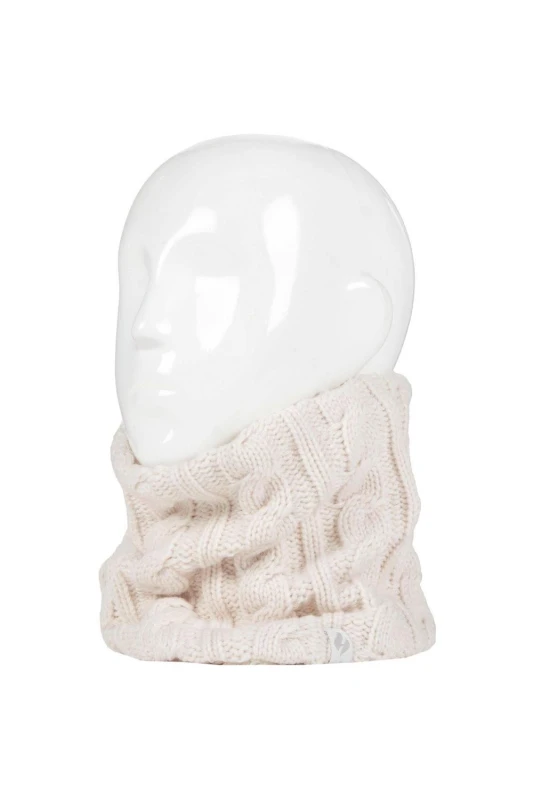 Image of SOCKSHOP Heat Holders Womens 1 Pack 3.5 Tog Heatweaver Yarn Neck Warmer in Cream Cream Female One Size