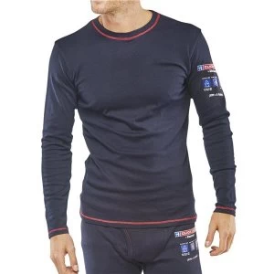 Image of Click Arc Compliant T Shirt Long Sleeve Fire Retardant M Navy Ref