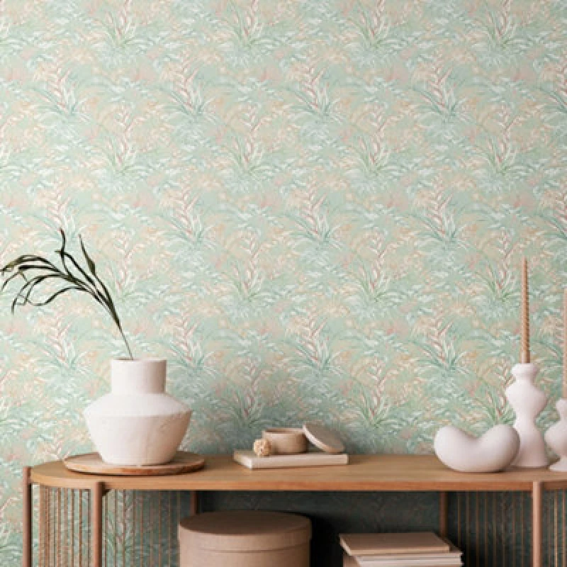 Image of Hoopla Walls Tropical Canopy - Duck Egg Mix 10M Wallpaper