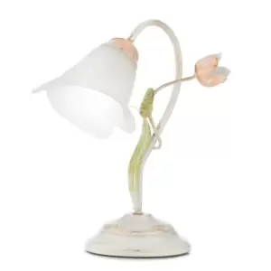 Image of Wilma Flower Glass Table Lamp, Glass Shade