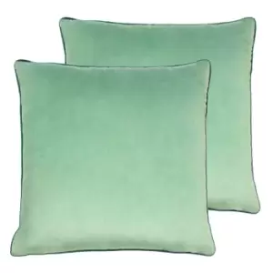 Image of Paoletti Meridian Twin Pack Polyester Filled Cushions Mineral/Teal