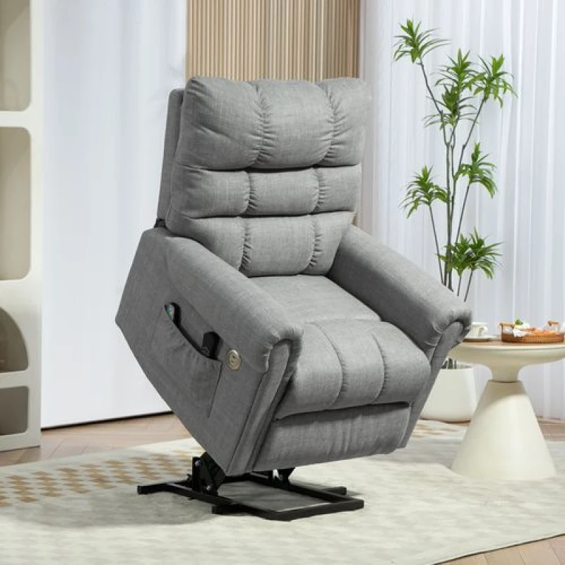 Image of HOMCOM Power Lift Recliner Chair for Elderly w/ Massage and Heat Grey 713-170V70GY