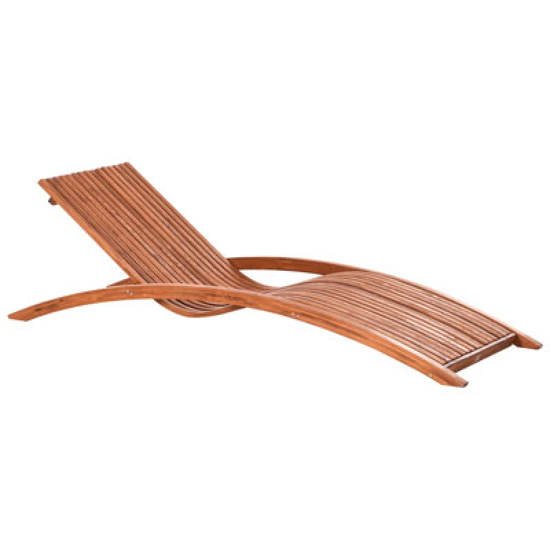 Image of Beliani Sun Lounger Tanaro Larch Wood Brown