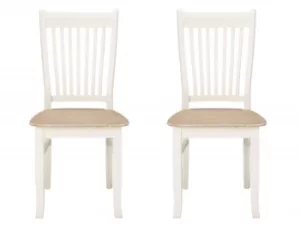 Image of LPD Juliette Set of 2 Cream and Oak Dining Chairs