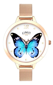 Image of Limit Ladies Rose Gold Plated Mesh Bracelet Watch