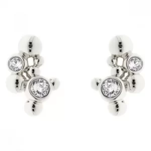 Image of Ladies Karen Millen Silver Plated Evolution Crystal Stud Earrings