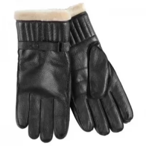 Image of Barbour Mens Leather Utility Glove Black Medium