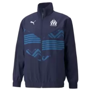 Image of Puma Olympique Marseille Pre Match Jacket Mens - Blue