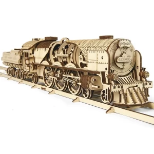 Image of V-Express Steam Train with Tender UGears 3D Wooden Model Kit