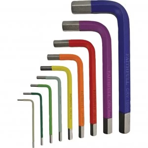Image of Faithfull 9 Piece Colour Hexagon Allen Key Set Metric