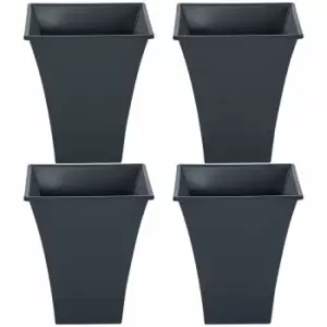 Image of Wham Metallica 28cm Square Planter Set of 4, Slate