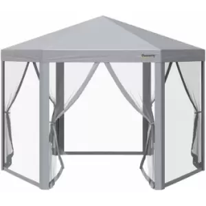 Image of 3 x 3(m) Pop Up Gazebo Foldable Canopy Tent w/ Roller Bag, Grey - Grey - Outsunny