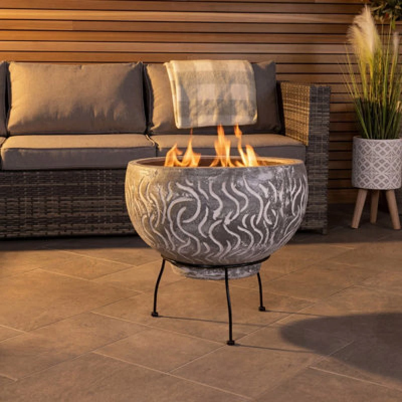 Image of Charles Bentley Snug Toledo Clay Bbq Firepit With Grill