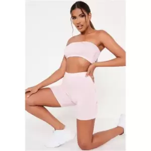 Image of I Saw It First Baby Pink Tie Dye Stripe Cycling Short - Pink