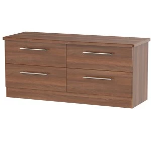 Image of Robert Dyas Edina Ready Assembled 4-Drawer Midi Chest of Drawers - Walnut