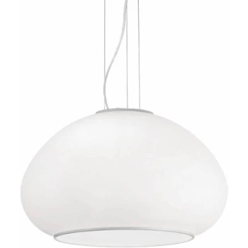Image of Ideal Lux Mama - 1 Light Small Dome Ceiling Pendant White, E27