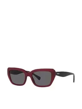 Image of Ralph Lauren Rectangle Sunglasses - Shiny Opal Red, Red, Women