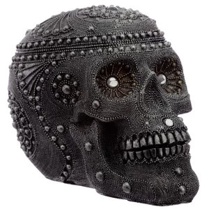 Image of Silver Beaded Skull Head Large