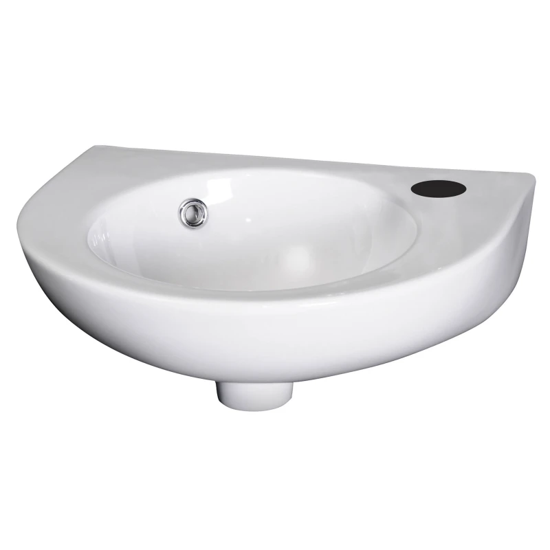 Image of Balterley Cloakroom Wall Hung 1 Tap Hole Ceramic Basin with Overflow 450mm White