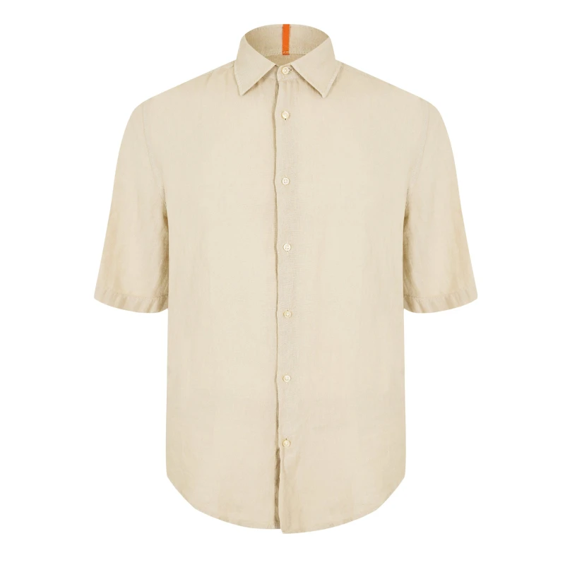 Image of Boss Mens Short Sleeve Shirt Light Beige male XS