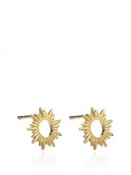 Image of Rachel Jackson London 22Ct Gold Plated Silver Sunrays Stud Earrings