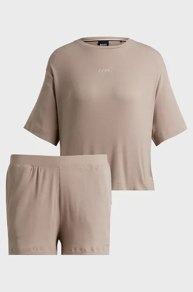Image of Boss Boss Betty Short Set 10258124 01 Short Sleeve Pyjama Sets 10 (S) Brown 42032205350