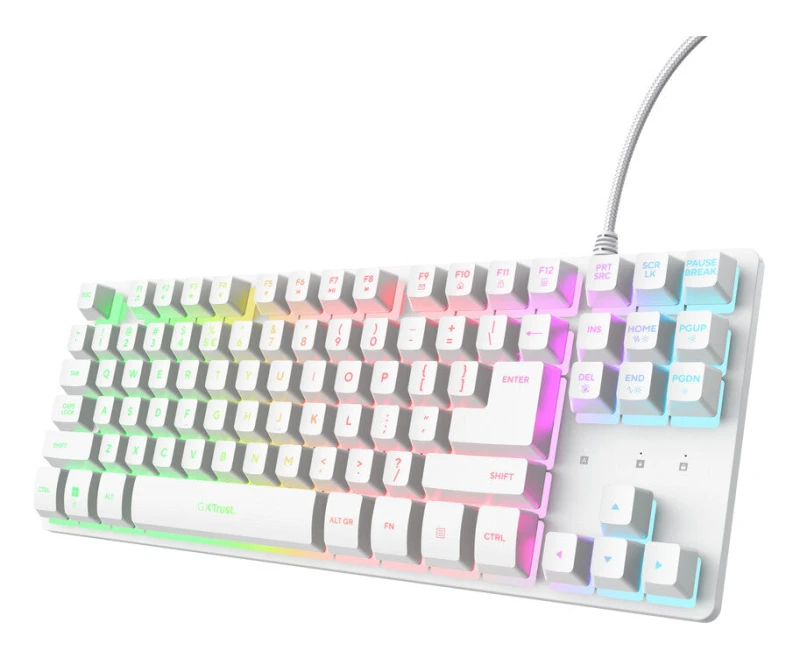 Image of Trust Trust GXT 833W Thado TKL keyboard Gaming USB QWERTY UK English White 25898