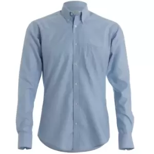 Image of Kustom Kit Mens Slim Fit Long Sleeved Oxford Work Shirt (16.5) (Light Blue)