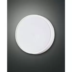 Image of Fabas Luce Hatton LED Outdoor Flush White Glass, IP65