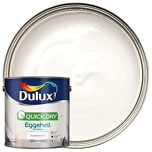 Image of Dulux Quick Dry Pure Brilliant White Eggshell Low Sheen Paint 2.5L