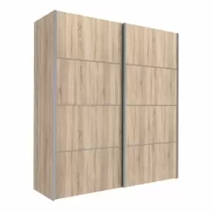 Image of Verona Sliding Wardrobe 180Cm In Oak Effect With Oak Effect Doors With 5 Shelves
