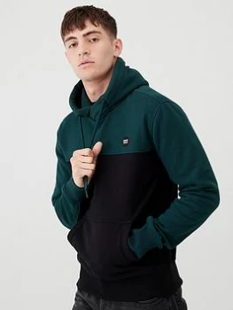 Image of Superdry Collective Colour Block Hoodie - Green/Black, Pine, Size 3XL, Men