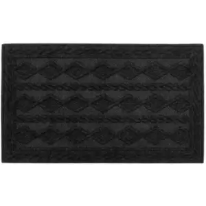 Image of JVL - Knit Rubber Backed Indoor Doormat, 45x75cm, Charcoal