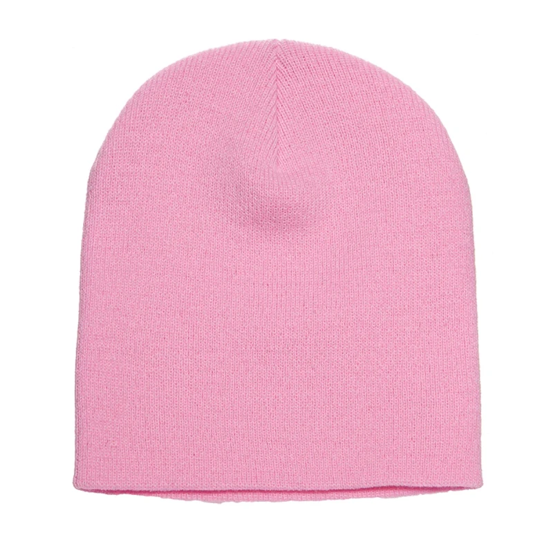 Image of Yupoong Mens Flexfit Heavyweight Standard Beanie Winter Hat in Baby Pink Baby Pink Male One Size