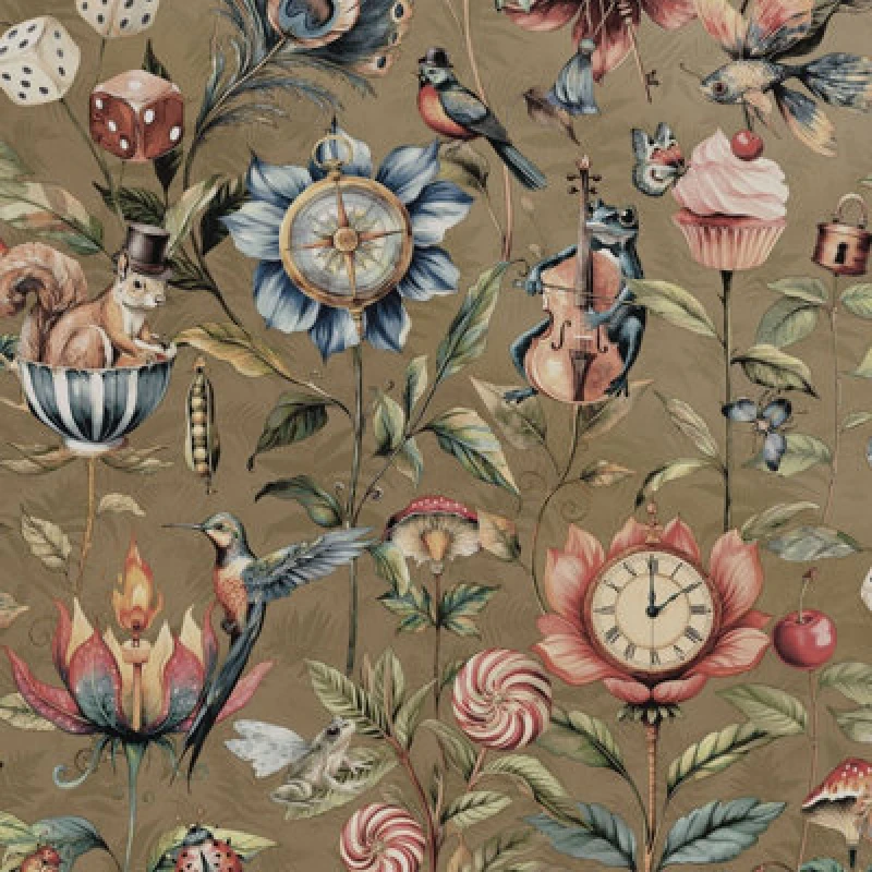 Image of Holden Decor Curious Creatures Wallpaper Gold Holden 13920