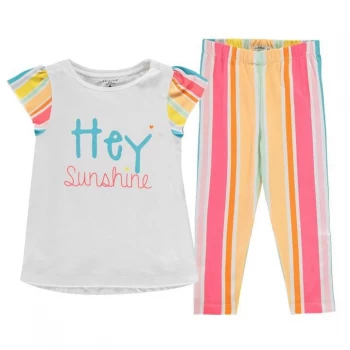 Image of Crafted T Shirt and Leggings Set Infant Girls - Hey Sunshine