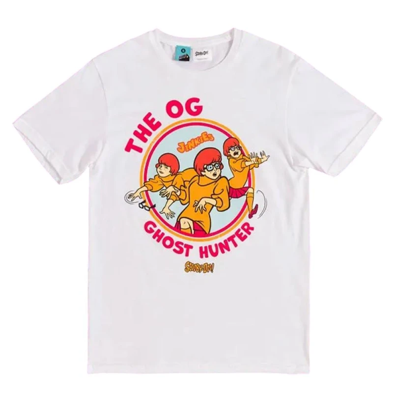 Image of Scooby Doo Mens Og Ghost Hunter Velma T-Shirt in White Size: Medium White Male M