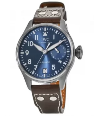 Image of IWC Big Pilot's Le Petit Prince Blue Dial Brown Leather Mens Watch IW501002 IW501002