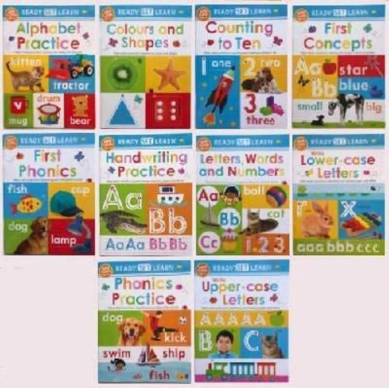 Image of Ready Set Learn 10 Book Set Early Learning Wipe Clean Books Lets Buy Books Books