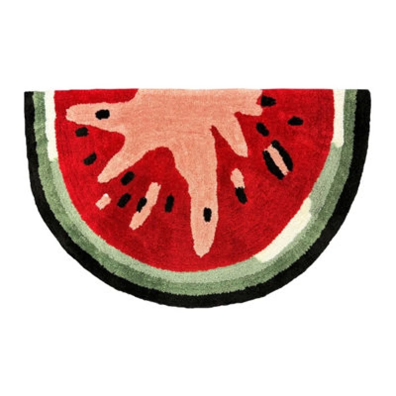 Image of Allure Bath Fashions Watermelon Slice Semi Circle Bath Mat