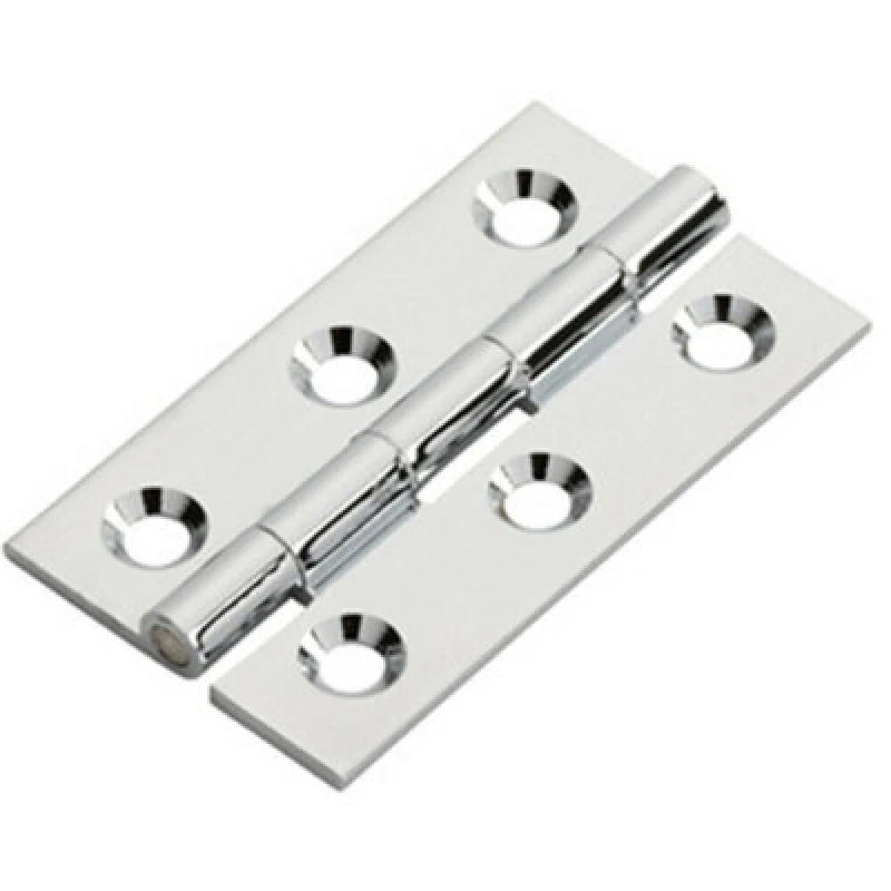 Image of Loops PAIR 50 x 28 x 1.5mm Cabinet Hinge Polished Chrome Small Cupboard Door Multi