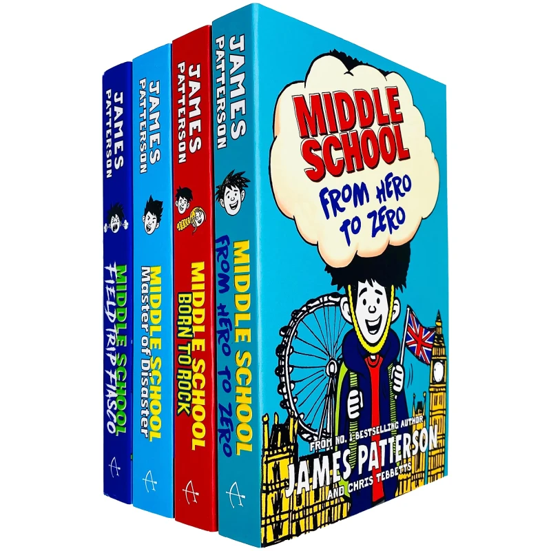 Image of Middle School Series Books (10 - 13) 4 Books Collection Set by James Patterson Born to Rock James Patterson Books