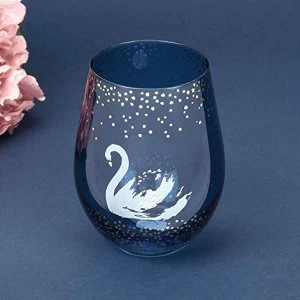 Image of Swan Stemless Wine Glass with Gold Foil