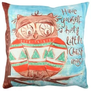 Image of A11829 Multicolor Cushion Have Youself A Hooty Little Christmas