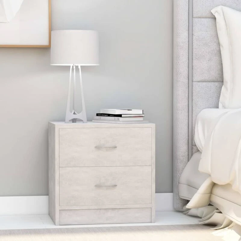 Image of VIDAXL Bedside Cabinets 2 pcs Concrete Grey 40x30x40cm Engineered Wood Vidaxl 801044