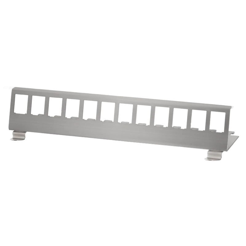 Image of LogiLink DIN rail holder for 12 keystone modules. stainless steel